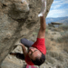 a man rock climbing